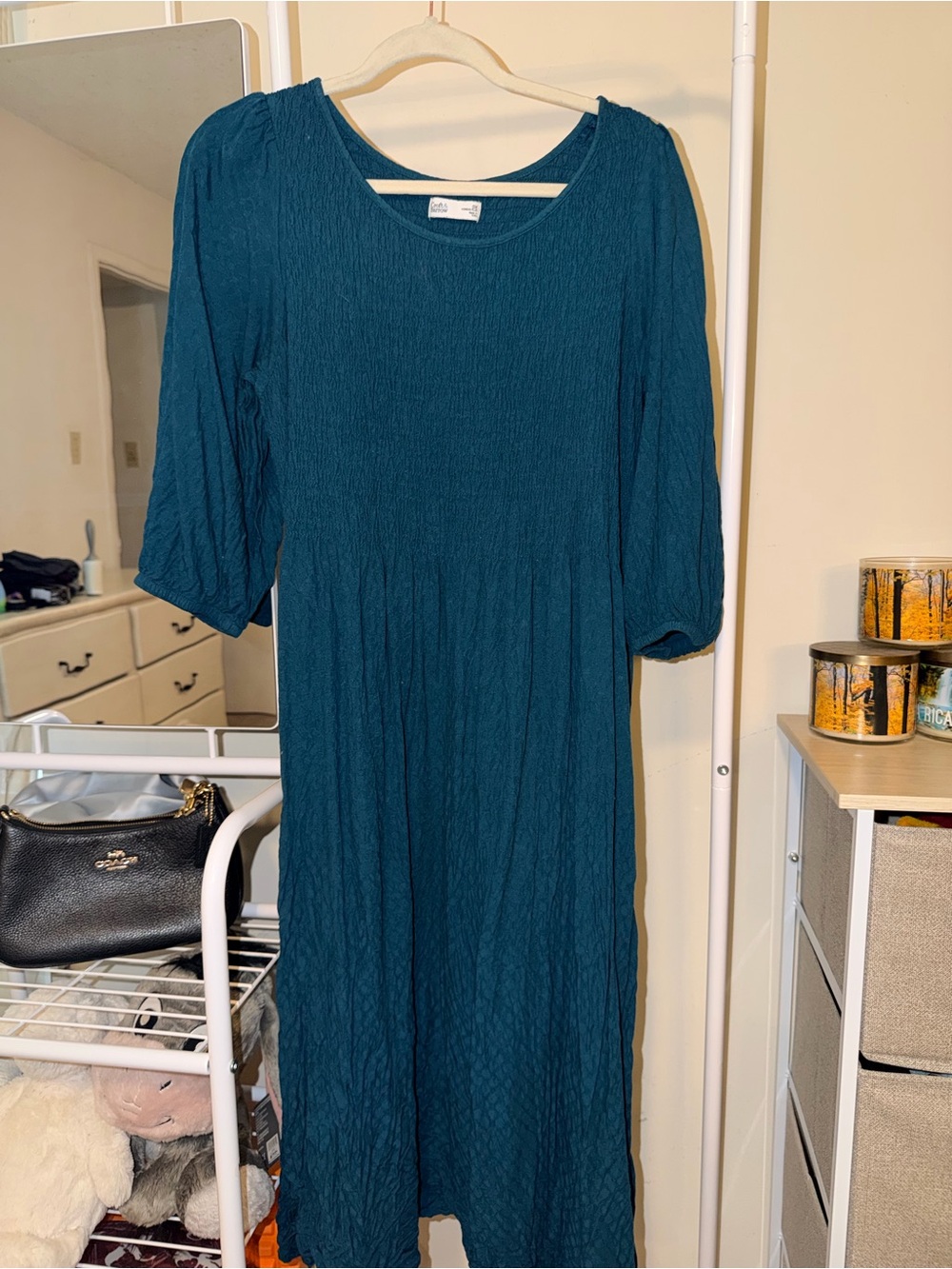 croft & barrow Teal Textured Midi Dress